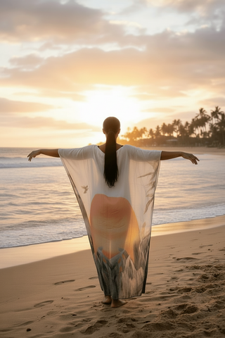 Cream tiger print luxury resort wear garment – Amanda Marcucci