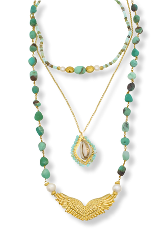 Amazonite angel wings charm – Amanda Marcucci jewellery