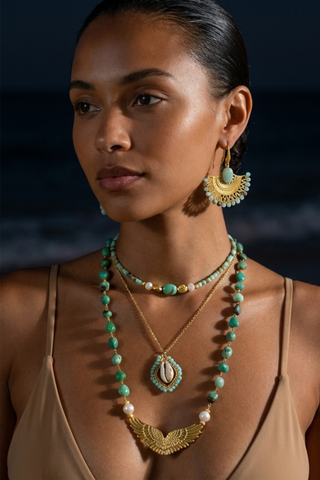 Amazonite angel wings charm – Amanda Marcucci jewellery