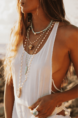 Amazonite pearl Necklace with Pearls - Amanda Marcucci 