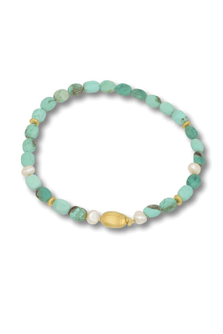 Amazonite Necklace with Gold Scarab – handcrafted Italian jewellery by Amanda Marcucci, Florence.