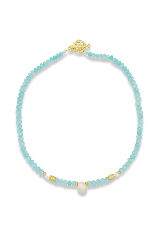 Amazonite Pearl Necklace – handcrafted Italian jewellery by Amanda Marcucci, Florence.