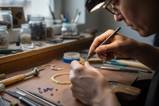 artisans hands making jewellery