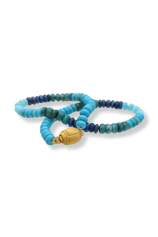 Blue Multi Gemstone Collar – handcrafted Italian jewellery by Amanda Marcucci, Florence.