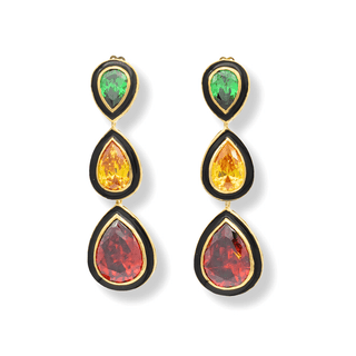 BUFFALO Swarovski 3 Drop Crystal Earrings – handcrafted Italian jewellery by Amanda Marcucci, Florence.