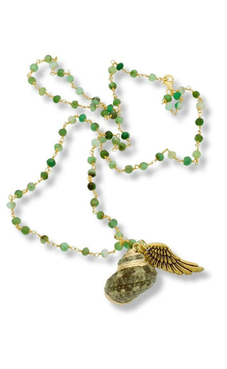 Chrysoprase Shell Necklace – handcrafted Italian jewellery by Amanda Marcucci, Florence.