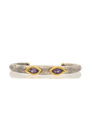 Elephant Bangle with Amethyst Eyes – handcrafted Italian jewellery by Amanda Marcucci, Florence.