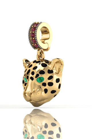 Gold Leopard Charm – Helena Christensen Collaboration – handcrafted Italian jewellery by Amanda Marcucci, Florence.