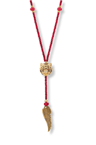 Gold Tiger Rosary Necklace - Amanda Marcucci 