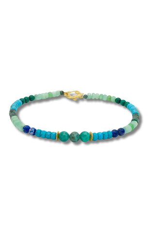 Ocean Blue Gemstone Collar – handcrafted Italian jewellery by Amanda Marcucci, Florence.