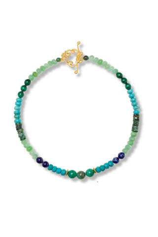 Ocean Blue Gemstone Collar – handcrafted Italian jewellery by Amanda Marcucci, Florence.