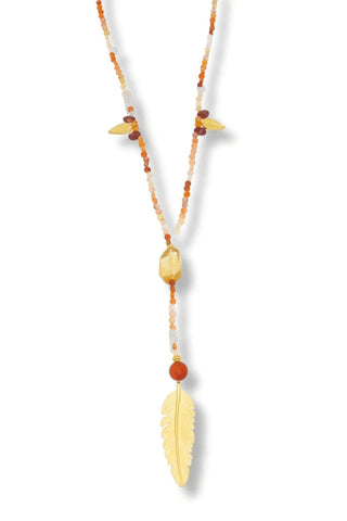 Opal and Citrine Rosary Necklace – handcrafted Italian jewellery by Amanda Marcucci, Florence.