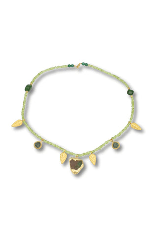 Peridot Leaf Forest Necklace
