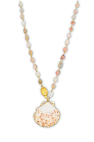 Rose Opal Shell Necklace – handcrafted Italian jewellery by Amanda Marcucci, Florence.