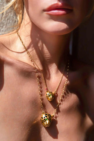 Small Gold Jaguar Necklace – handcrafted Italian jewellery by Amanda Marcucci, Florence.