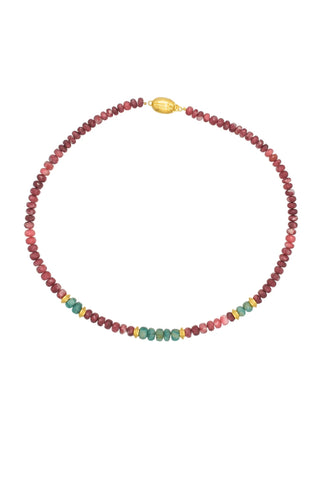 Thulite & Chrysoprase Collar Necklace – handcrafted Italian jewellery by Amanda Marcucci, Florence.