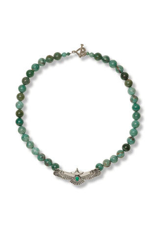 Turquoise Necklace with Silver Eagle - Amanda Marcucci 