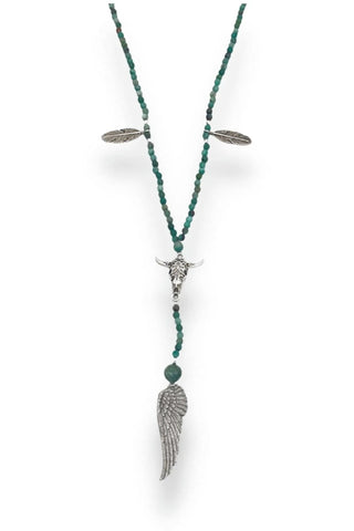 Turquoise Rosary with Silver Charms – handcrafted Italian jewellery by Amanda Marcucci, Florence.