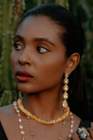 Yellow Swarovski Drop Earrings – handcrafted Italian jewellery by Amanda Marcucci, Florence.