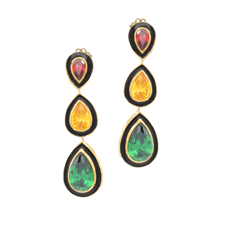 ZION Swarovski 3 Drop Crystal Earrings – handcrafted Italian jewellery by Amanda Marcucci, Florence.